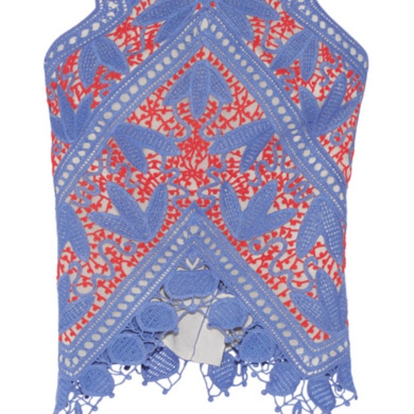 Tory Burch Evie Top runway Guipure Crochet Lace 10 - Picture 3 of 7